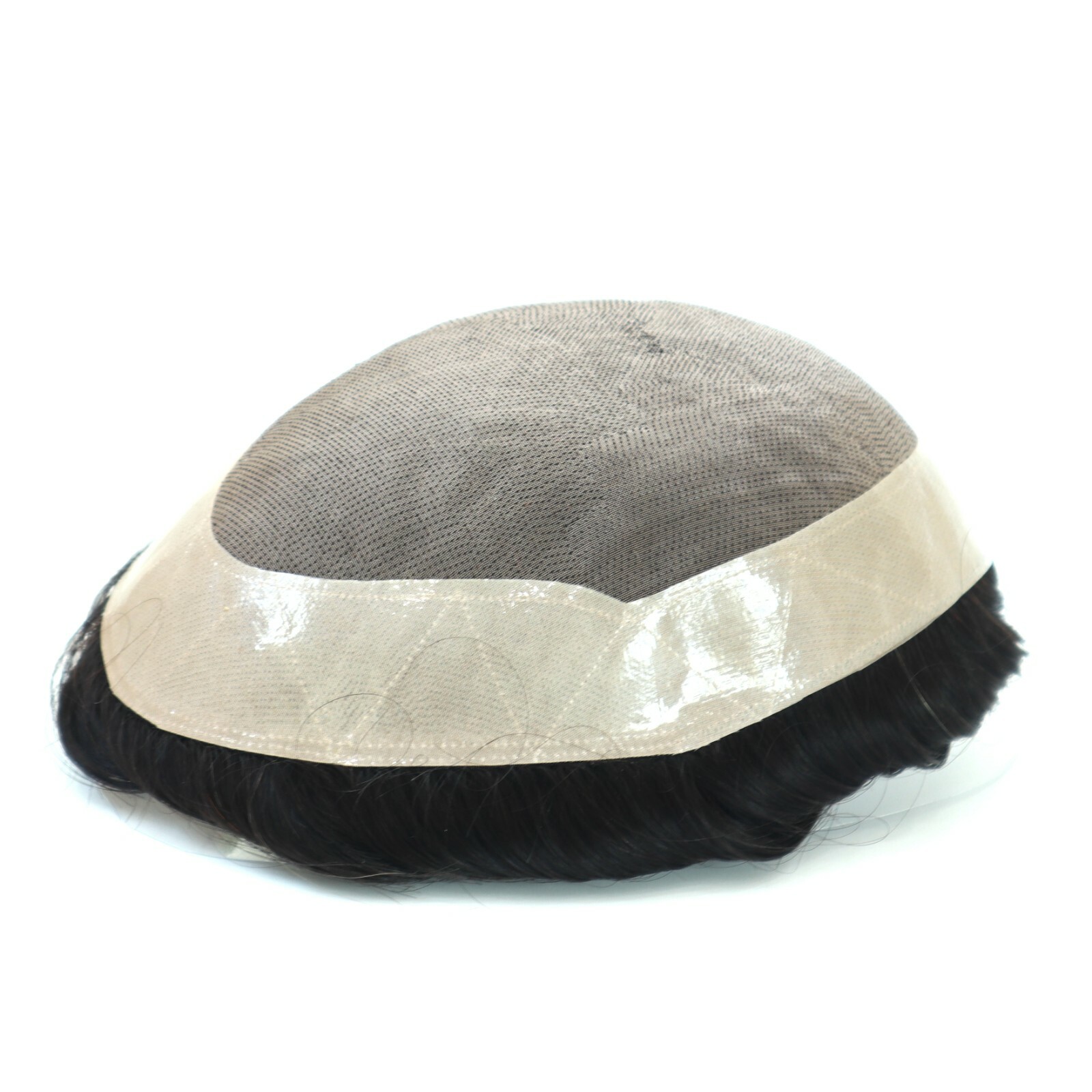 Mens Toupee Human Hair Replacement System Fine Mono Poly Human Remy Hairpieces