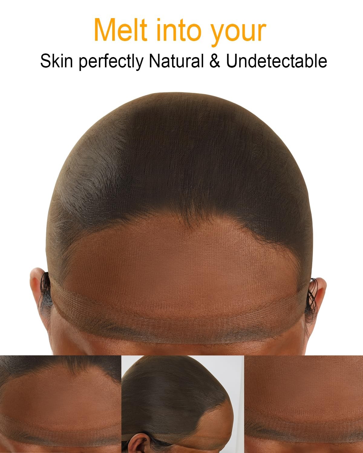 BEEOS Brown SKINLIKE HD Wig Cap, 12 Pieces Ultrathin Invisible Wig Caps for W…