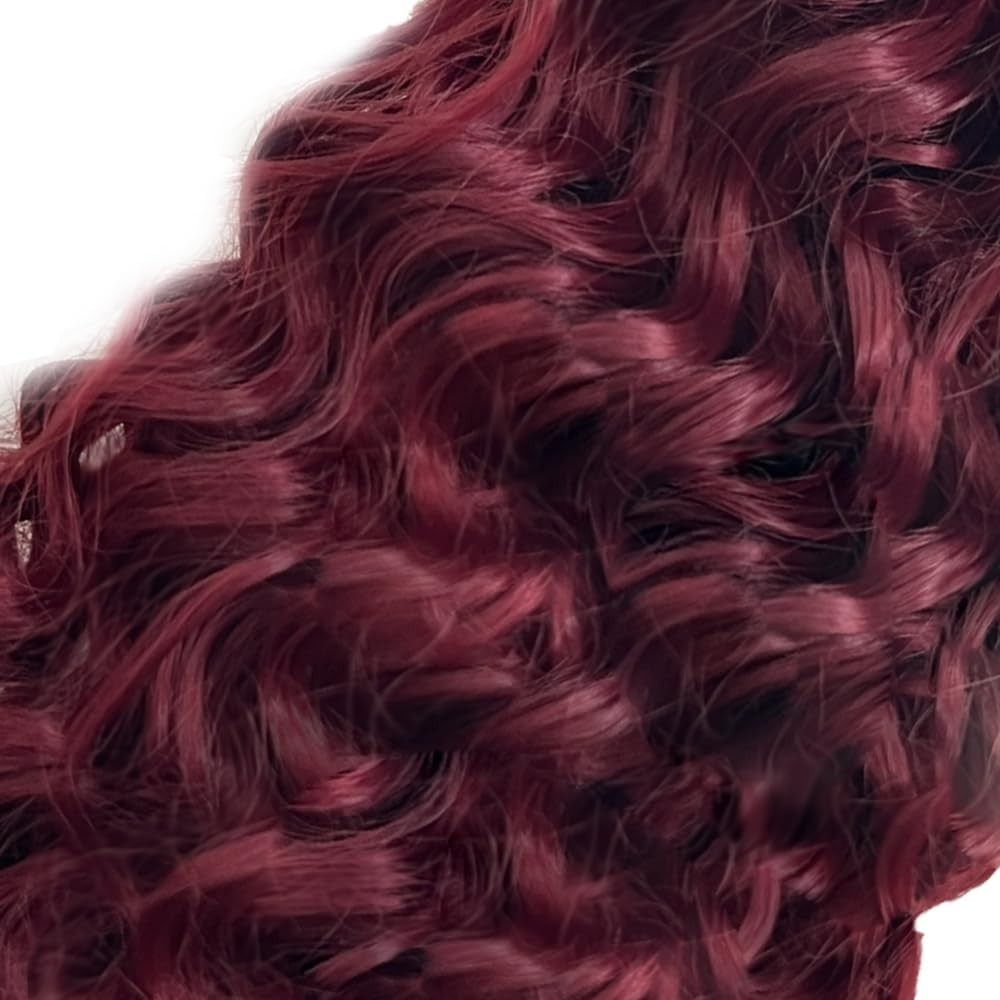 Fabimiya Human Hair Bundles Burgundy 99J Water Wave 10 12 14 Inch Bundles Human
