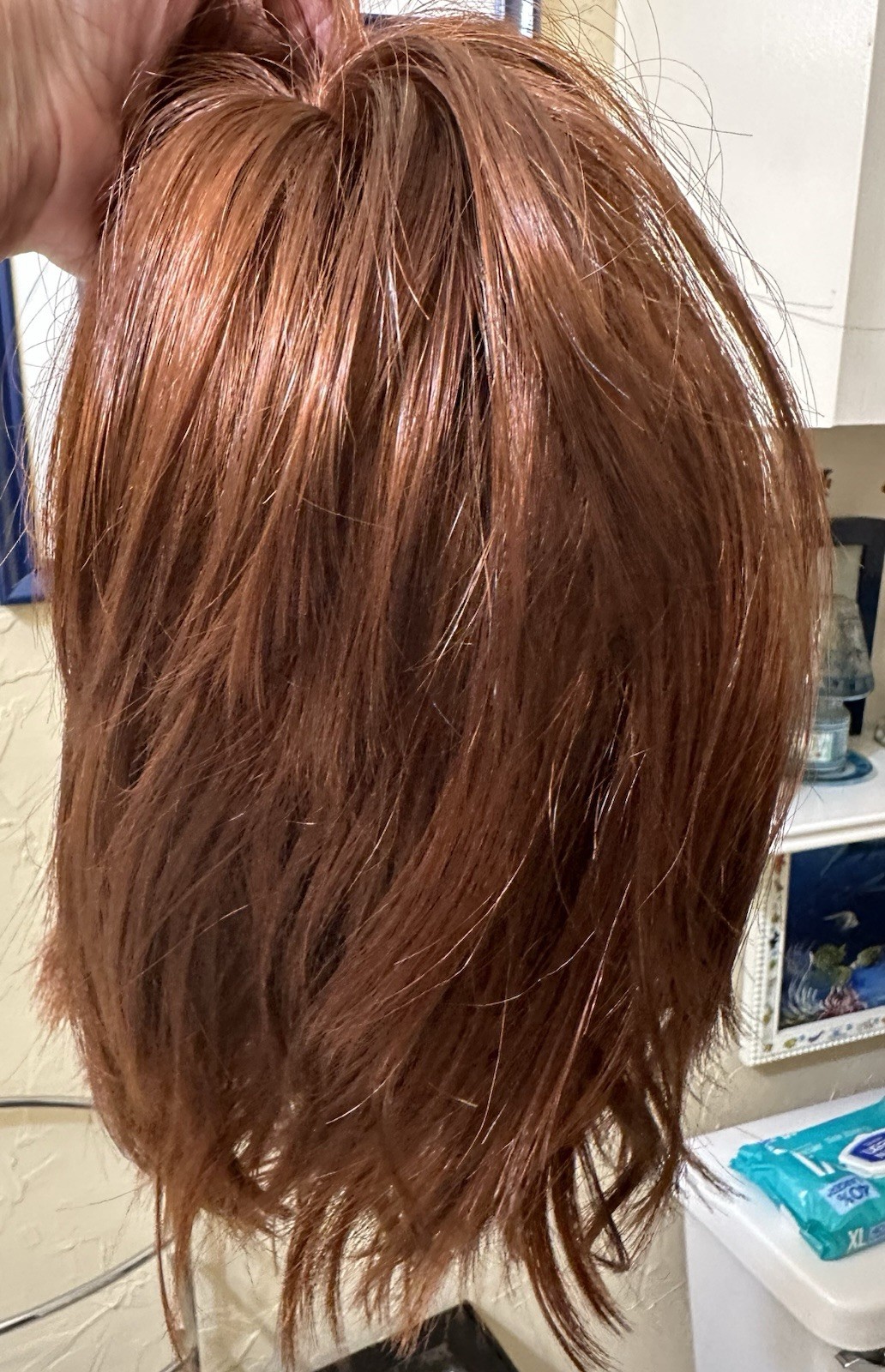 Wig Monofilament Layered Bob Adjustable Straps