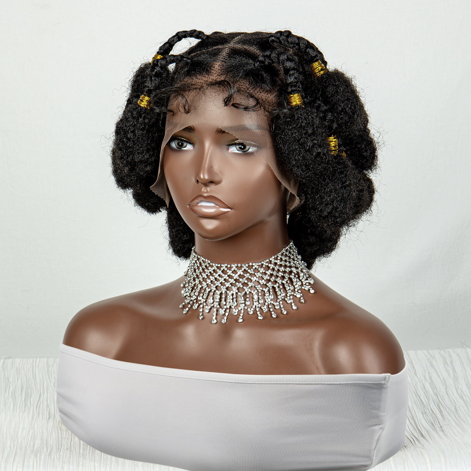 Knot Braided Wigs Synthetic HD Full Lace Wig For Black Women Afrian Braid Wigs