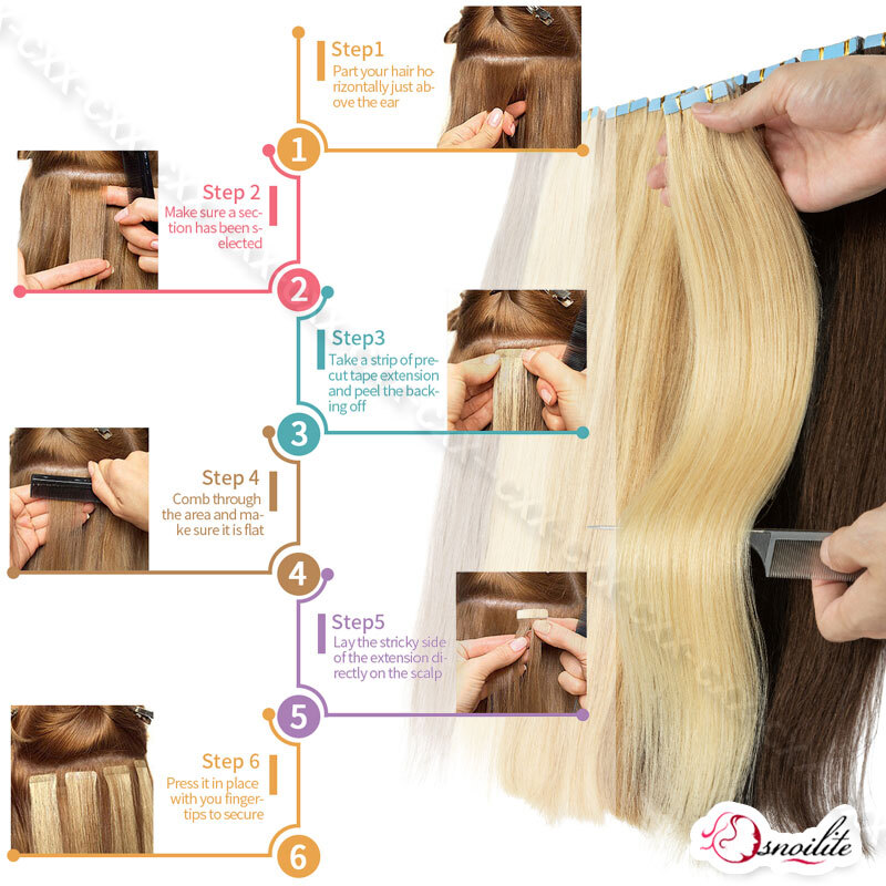 10-80PCS THICK Tape In Russian Remy Human Hair Extensions Skin Weft Blonde White