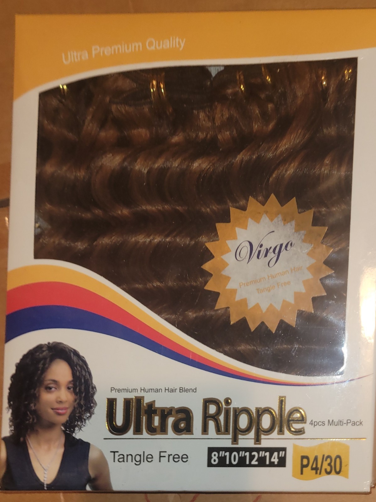 Virgo Ultra Ripple Human Hair Blend Curly Tangle Free Hair Extensions P4/30 8″ …