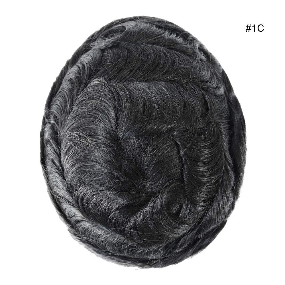 男式 Toupee 人类头发替换系统法国花边皮肤发片澳大利亚-