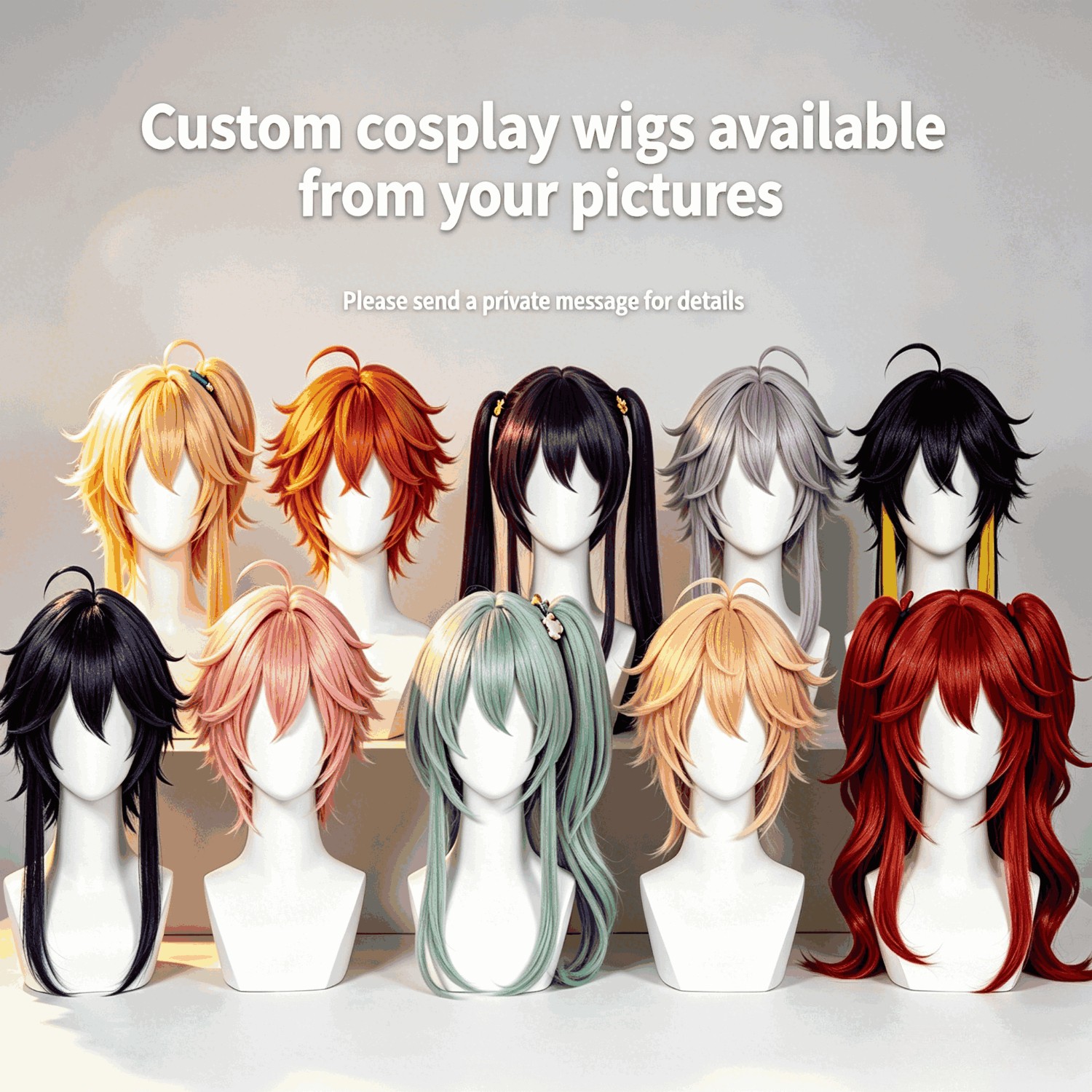 Rumi Mira Zoey Anime Girl Cosplay Wig Heat Resistant Synthetic Halloween Party