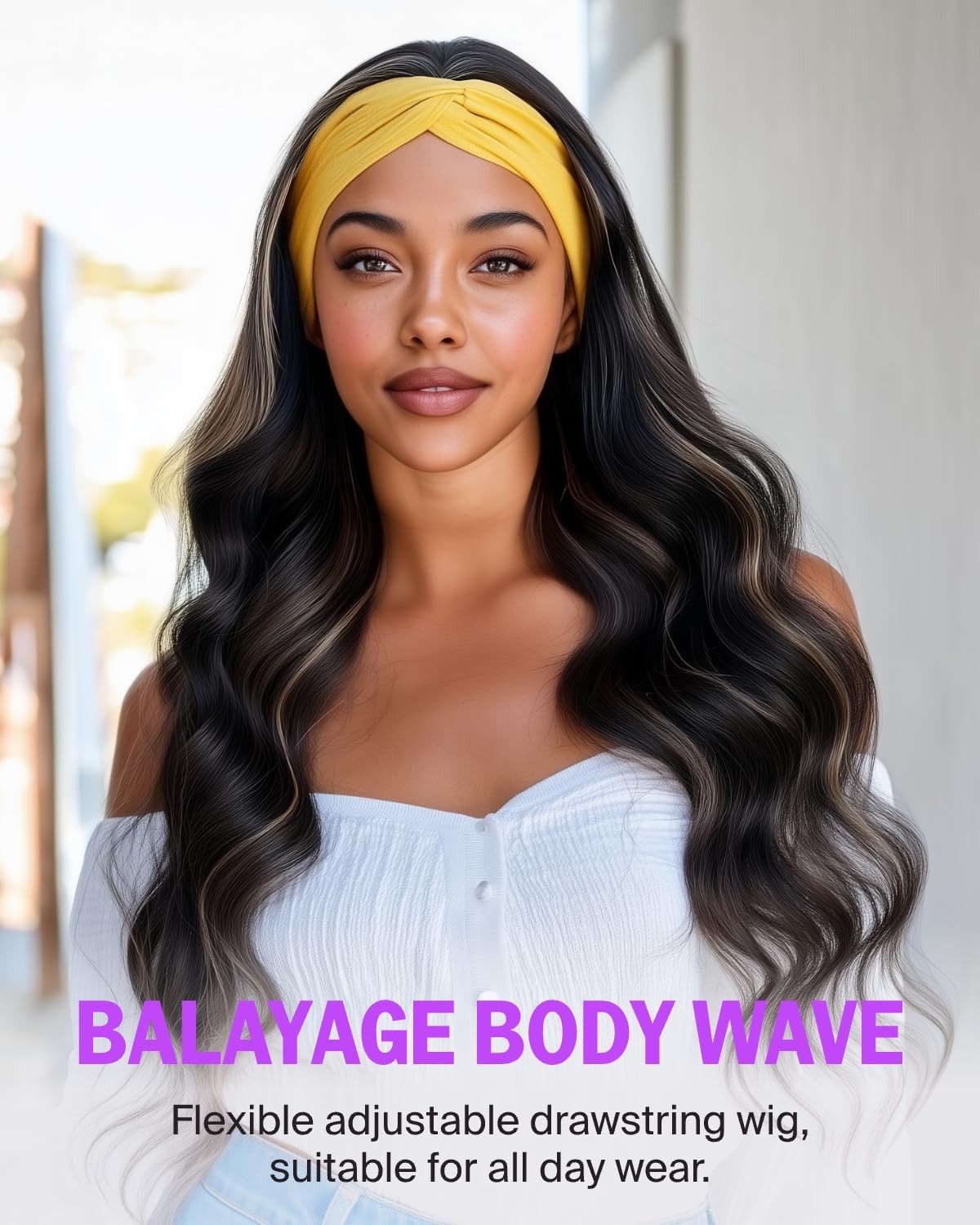 Megalook Hair Balayage Half Wig Human Hair Body Wave Highlight Glueless Wigs 3