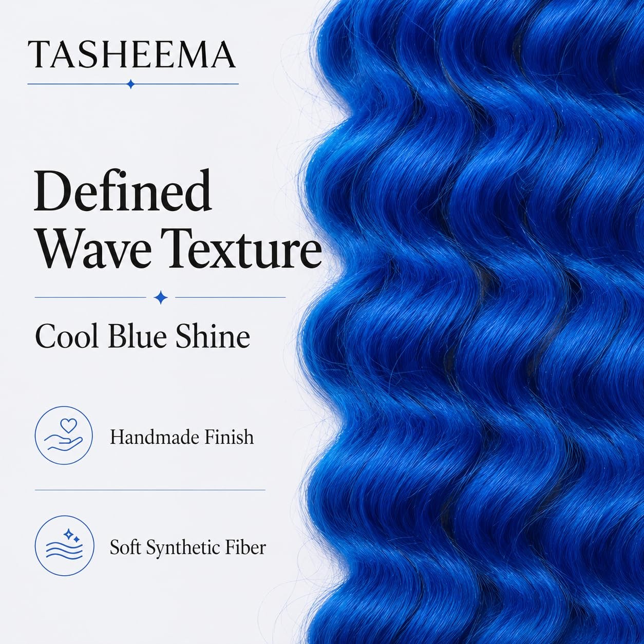 Blue Hair Extensions Tie in Curly Ponytail Extension Wavy Crazy Hair Pride Da…