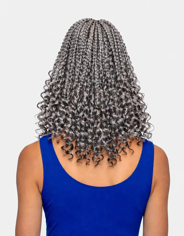 Foxy Silver DS 29, BOHO BRAIDED PONYTAIL Hair