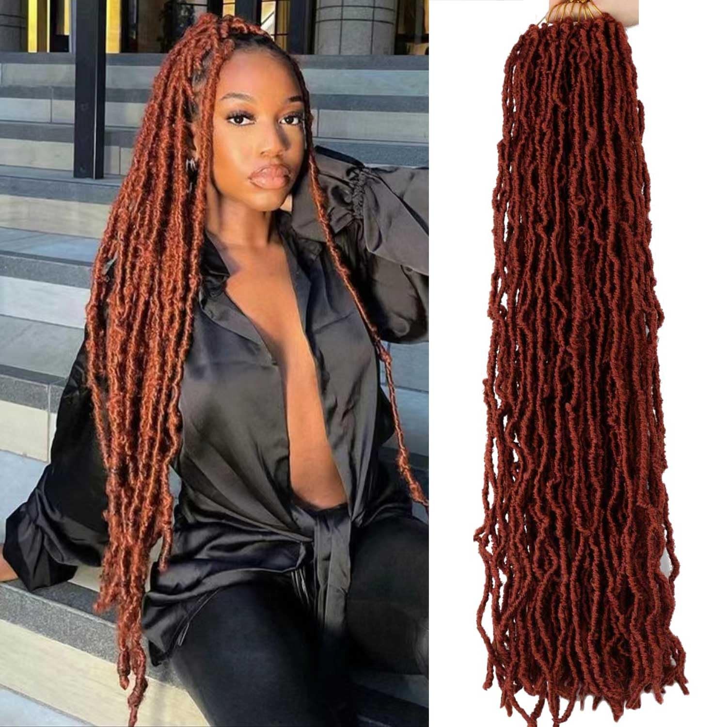 7 Packs 30 Inch Faux Locs Crochet Hair Soft Distressed Butterfly Locs For Women