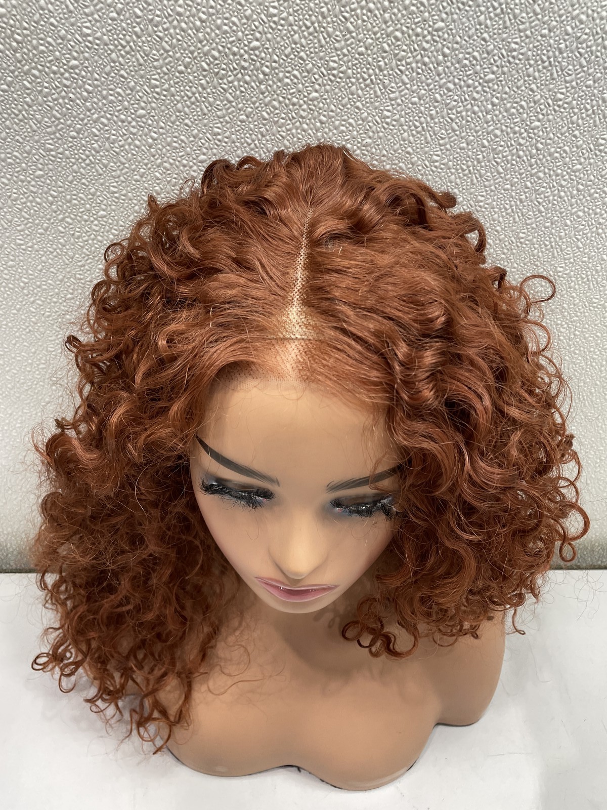 Gorgius Reddish Brown Curly Synthetic Fiber Glueless Wig, 20″