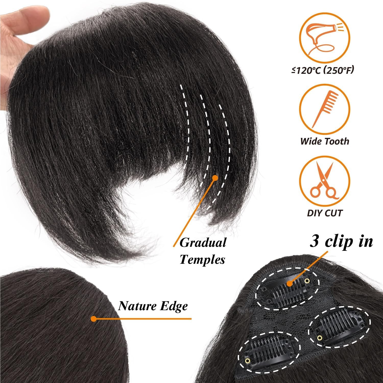 Ponytail Extension with Bangs 20 Inch Yaki Curly Drawstring – Versatile