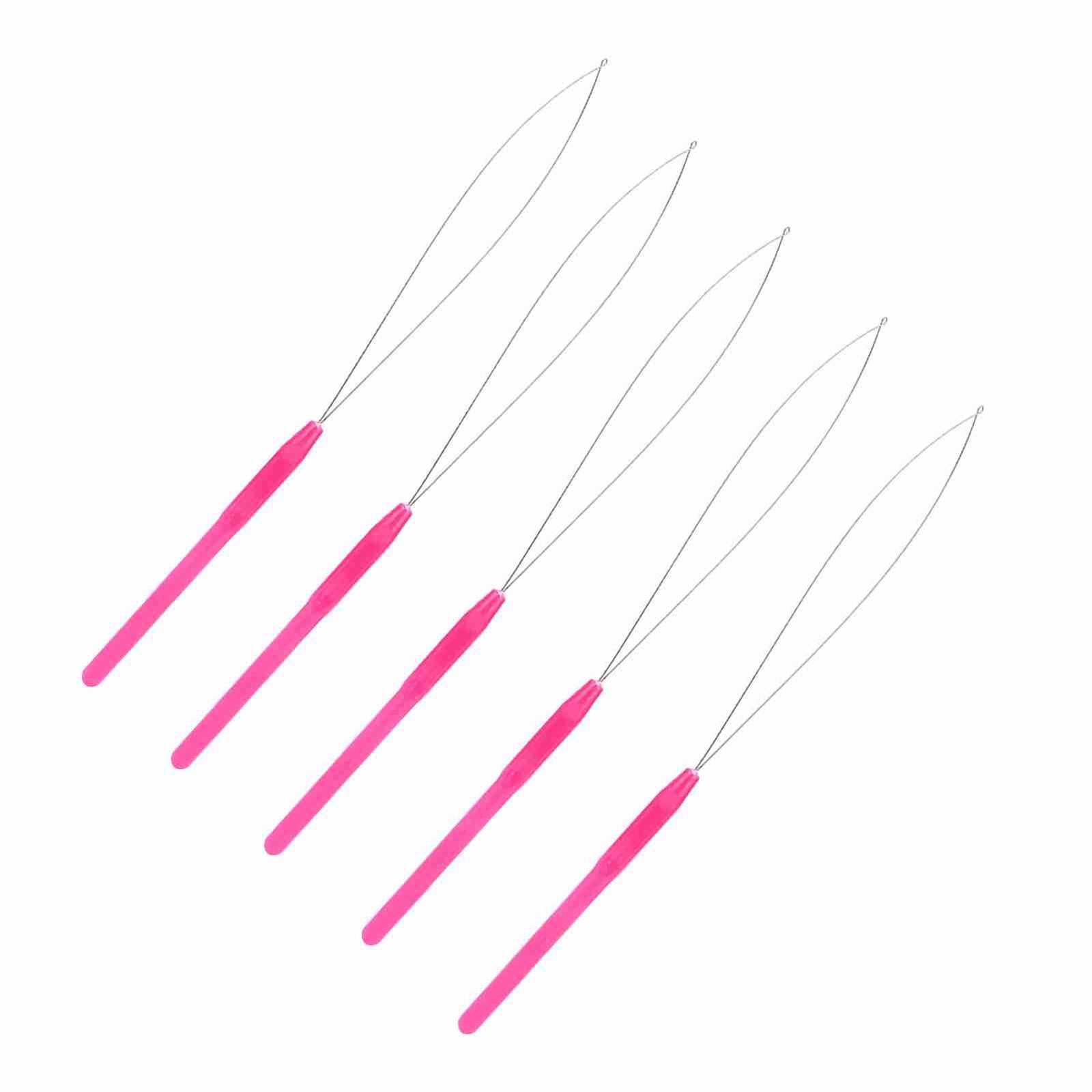 Plastic Handle Pulling Loop Needle Lightweight Hair Extension Tool For Easy