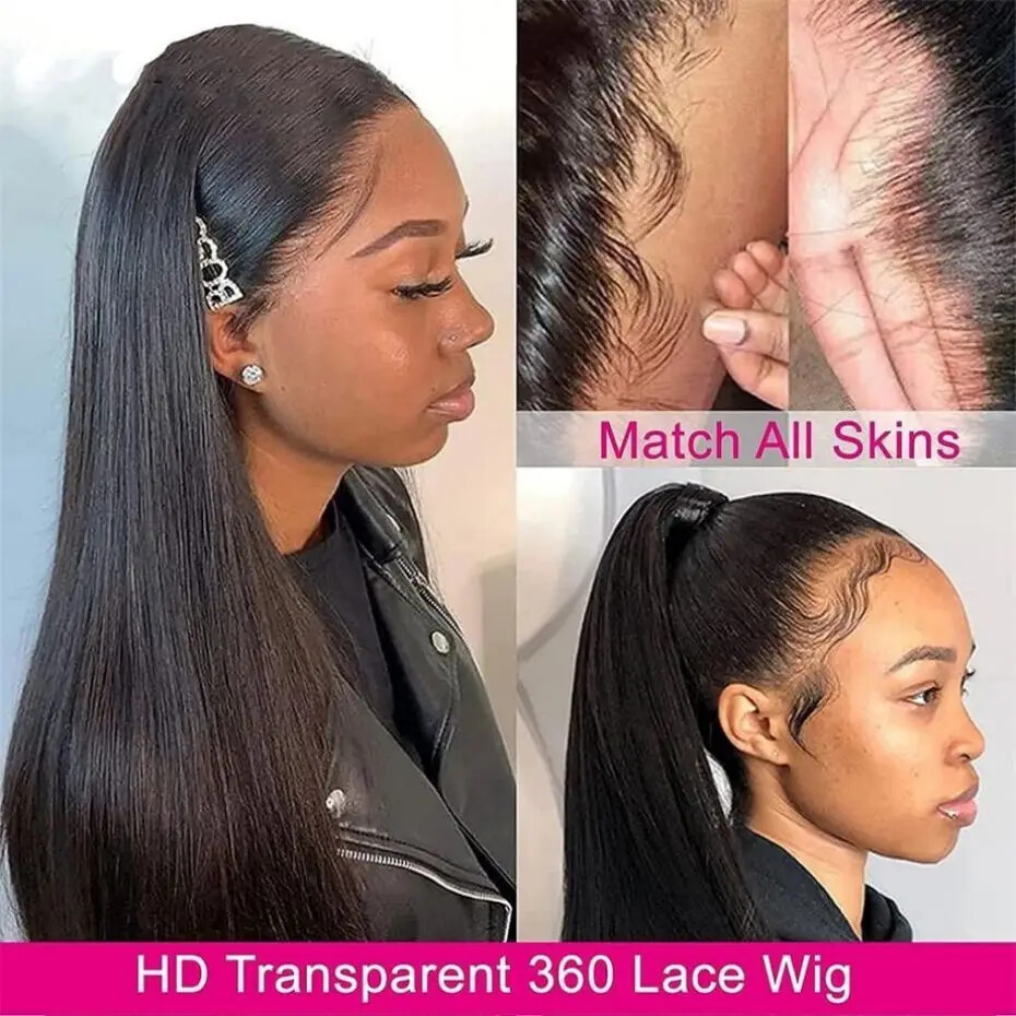 360 Full Transparent HD Lace Wig Straight 13×4 13×6 Lace Front Wigs Lace Wigs