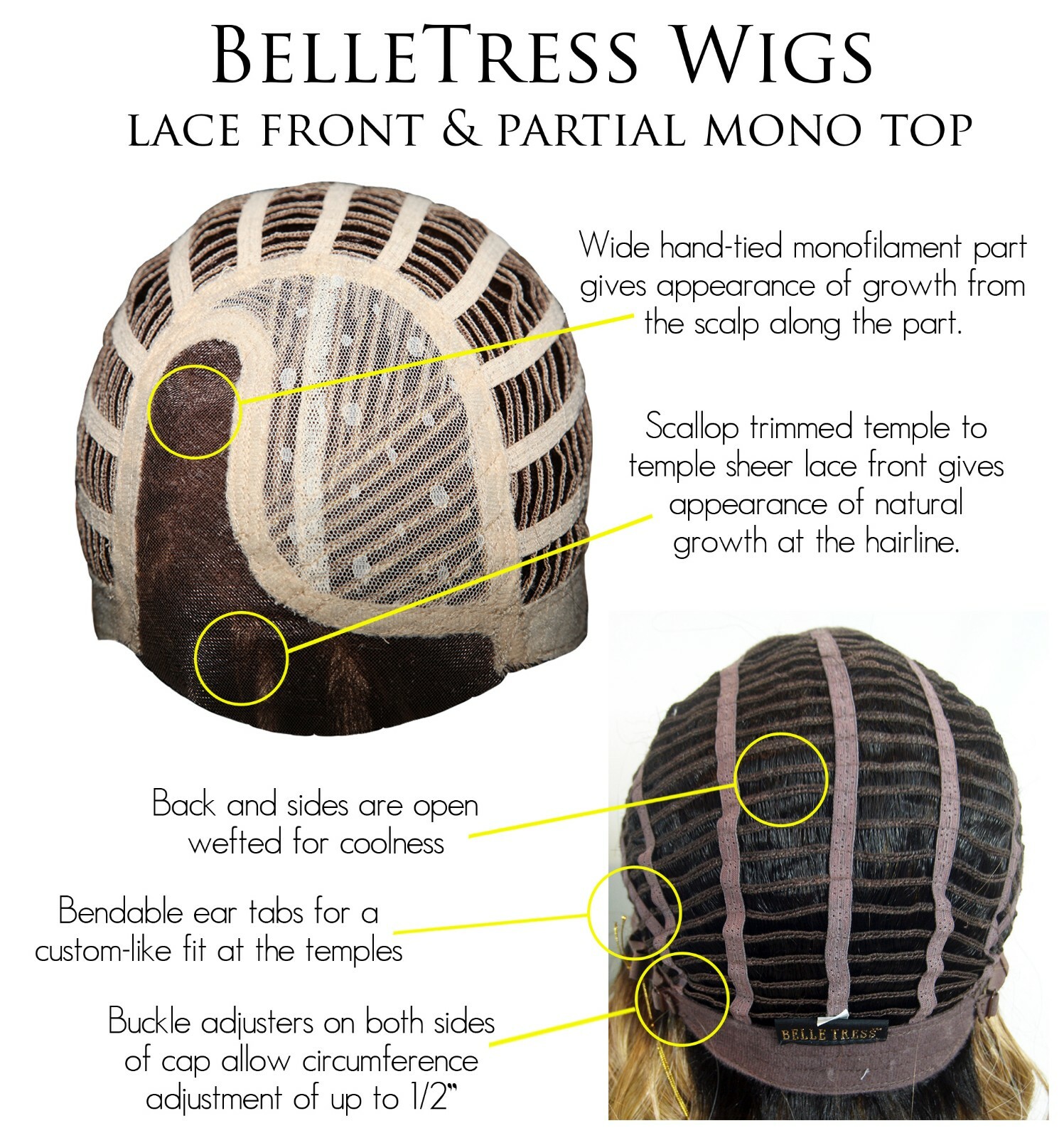GROUND THEORY Wig by BelleTress *ALL COLORS* Mono Prt, Lace Frt, BELLE TRESS New