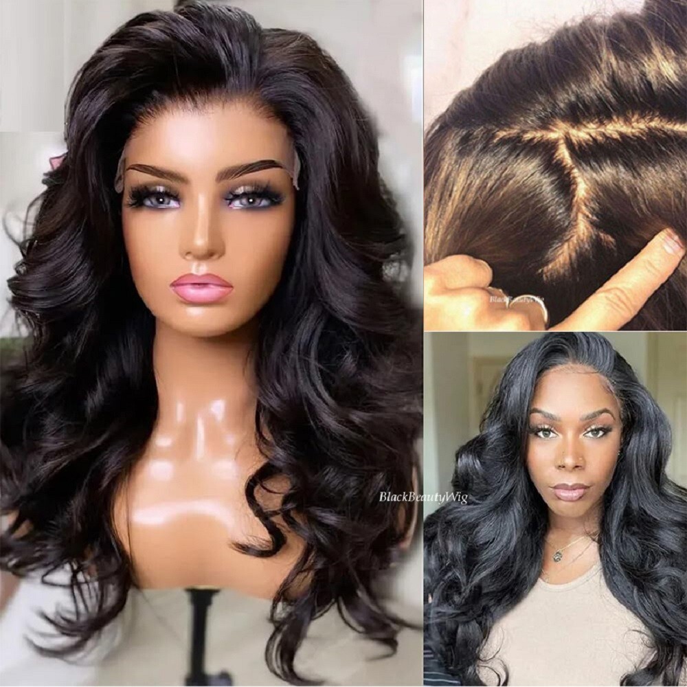 Loose Wavy Silk Base Full Lace Human Hair Wig Pre Plucked Glueless Wig Baby Hair