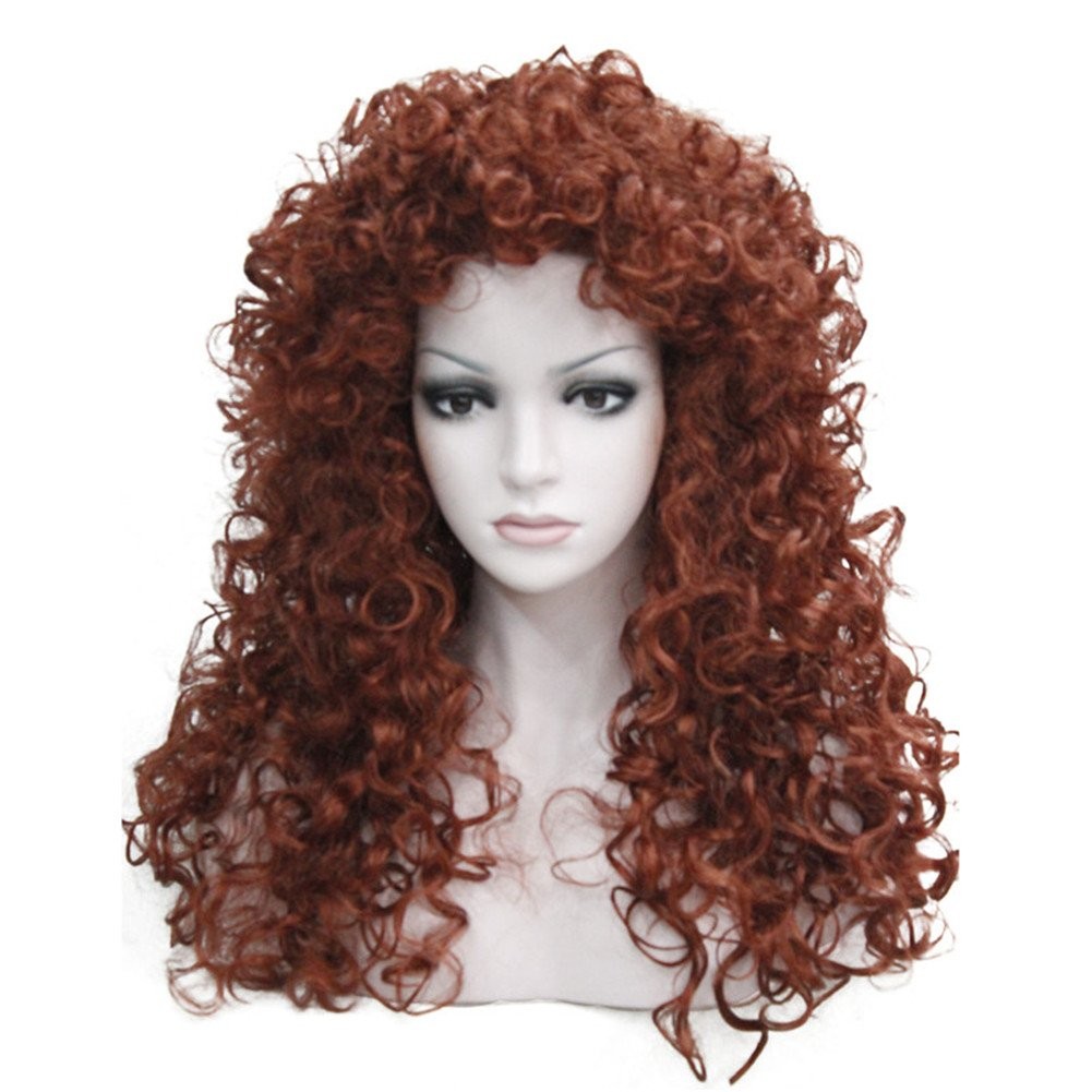 Synthetic Heat Resistant Hair Long Curly Wigs Cosplay Women Wig(130-Fox Red)