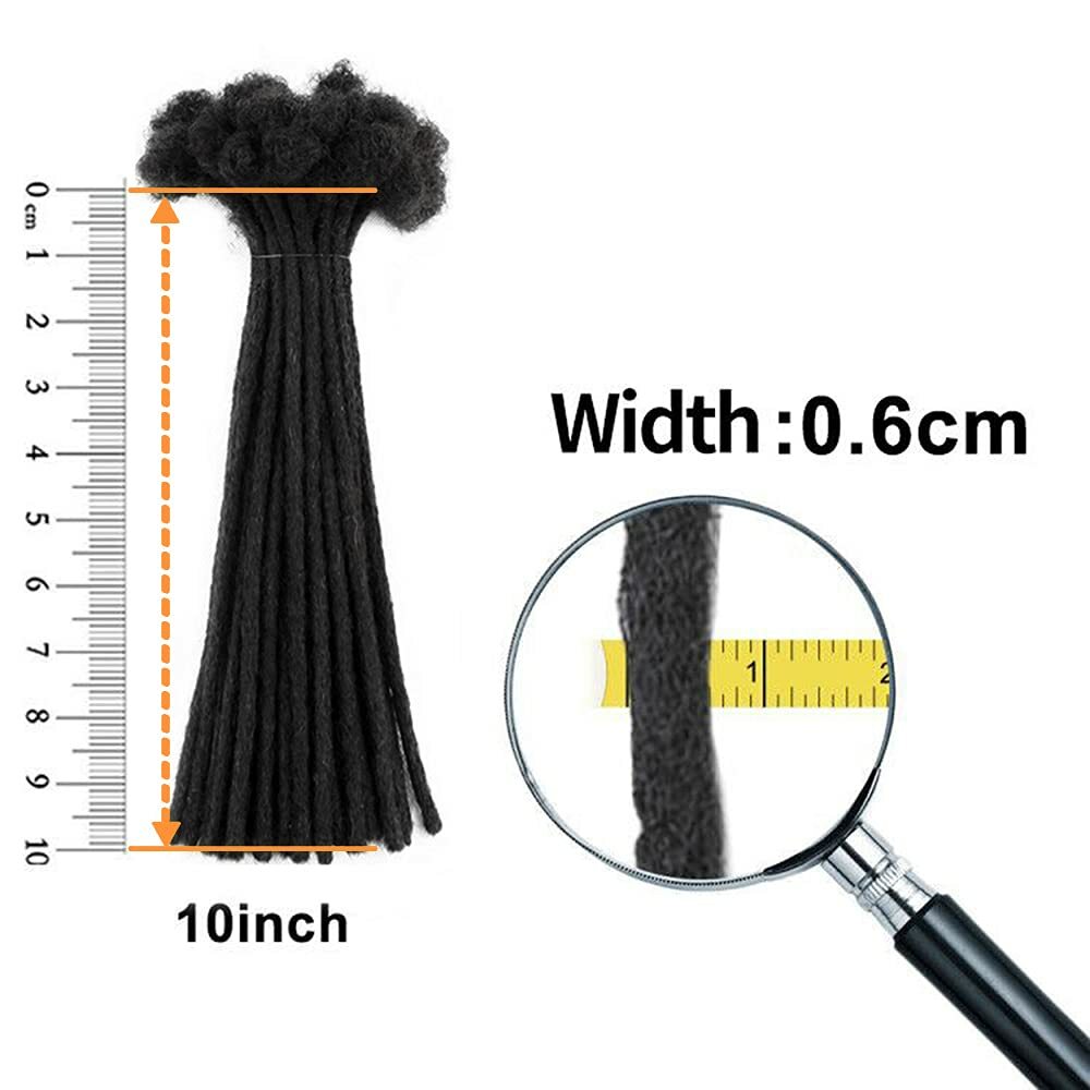100% Human Hair Dreadlocks Handmade Permanent Afro Loc Extensions NaturalBlack1B