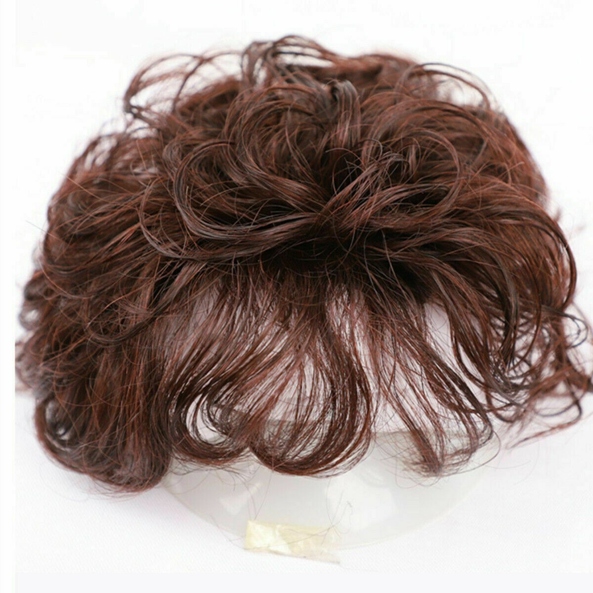 100% Human Hair Toupee Curly Topper Clip Bob Hairpiece Top Wigs for Men Women