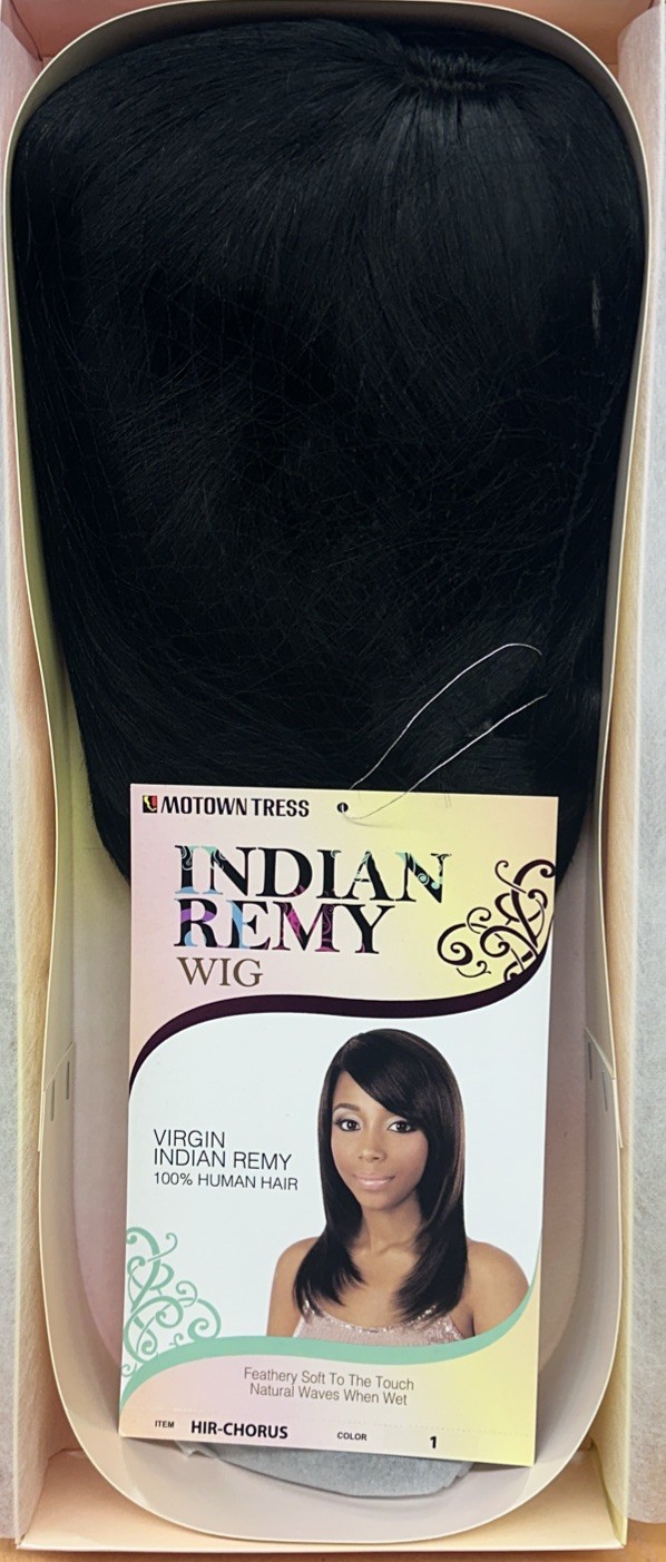 Motown Tress Indian Remy Wig HIR-Chorus Jet Black 100% Human Hair