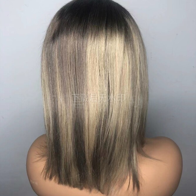 Highlight Straight Wig 4×4 Lace Front Human Hair Wig for Women Preplucked