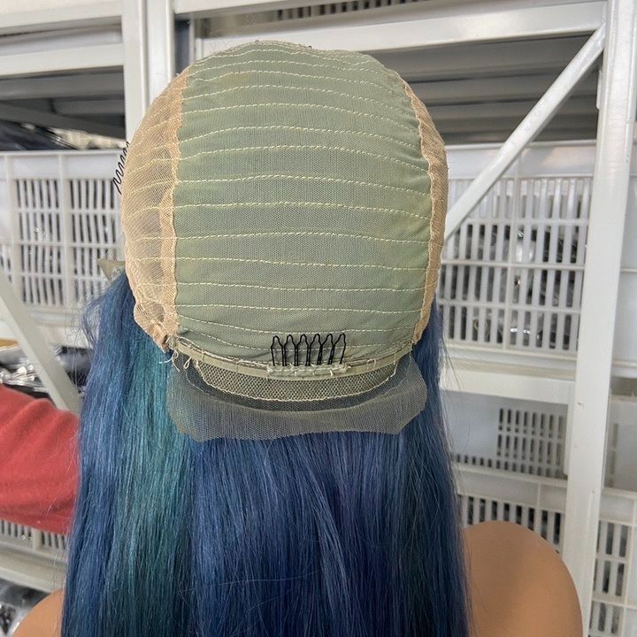 30inch Dyed As Shown Silk Straight 13×4 Transparent Lace Front Wig Human Hair