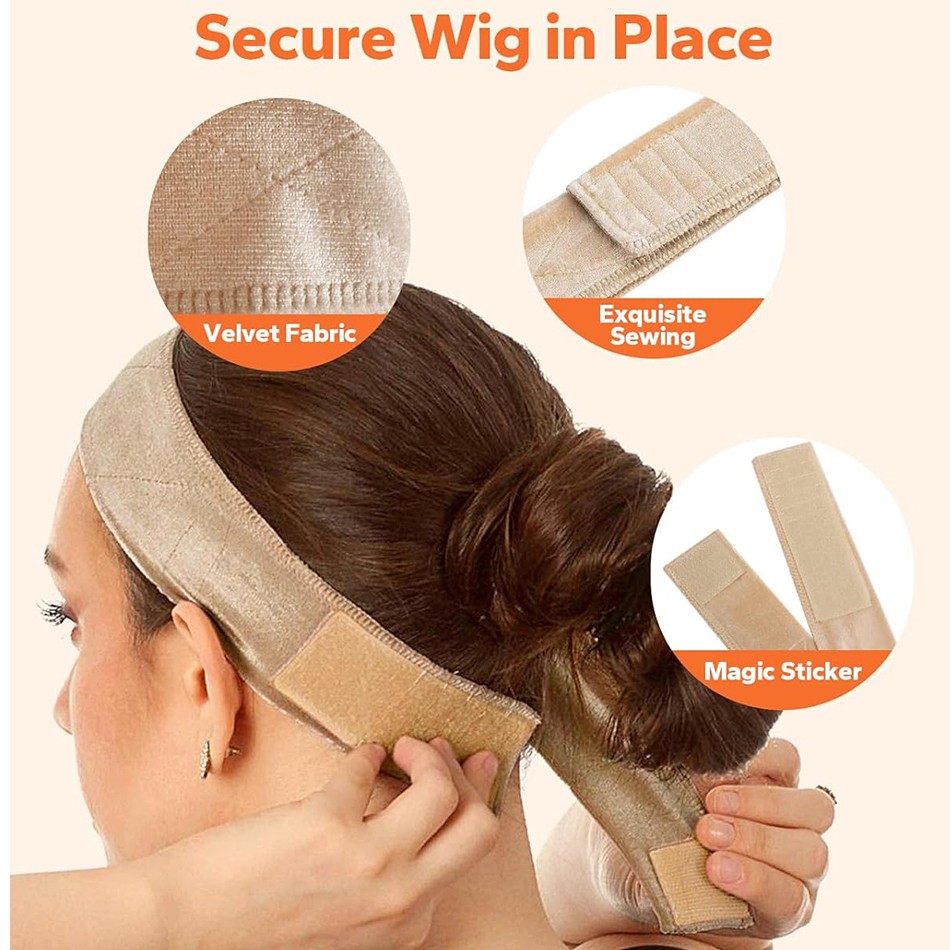 Velvet Wig Grip Headband Adjustable Non-slip Lace Frontal Wig Holder Soft