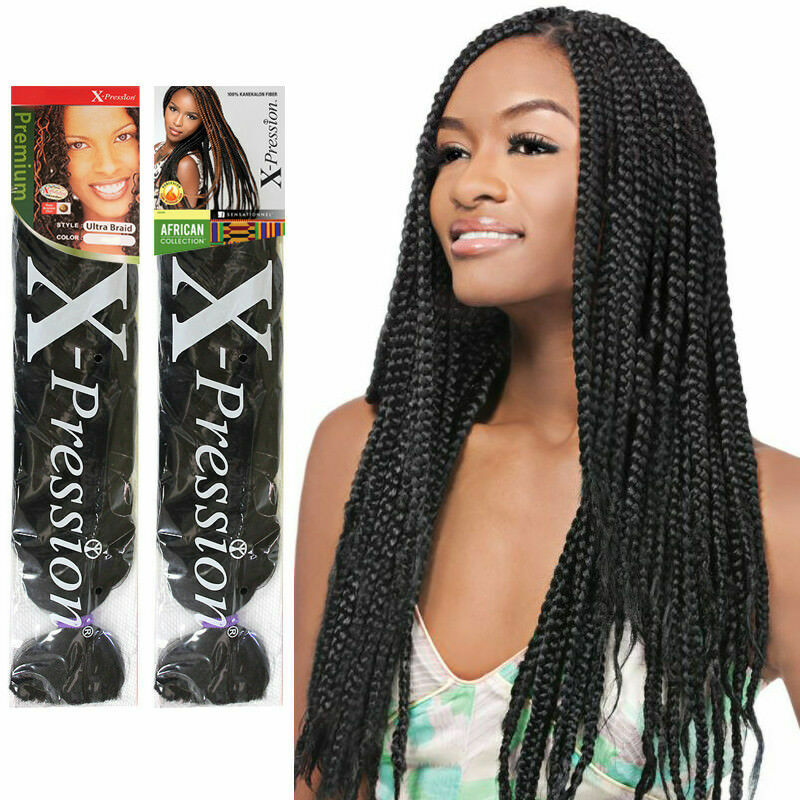 4 Packs X-pression Xpression Expression 100% Kanekalon Braid Hair 2-3dy shipping