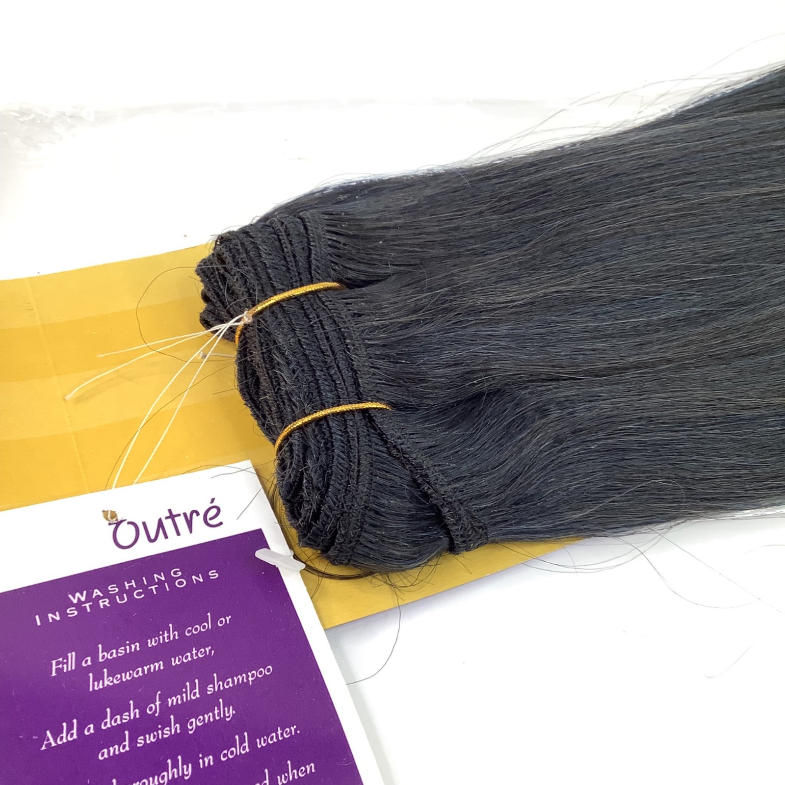 Premium Outré New Yaki 100% Human Hair Extensions #750 Blue Black 12″ Straight