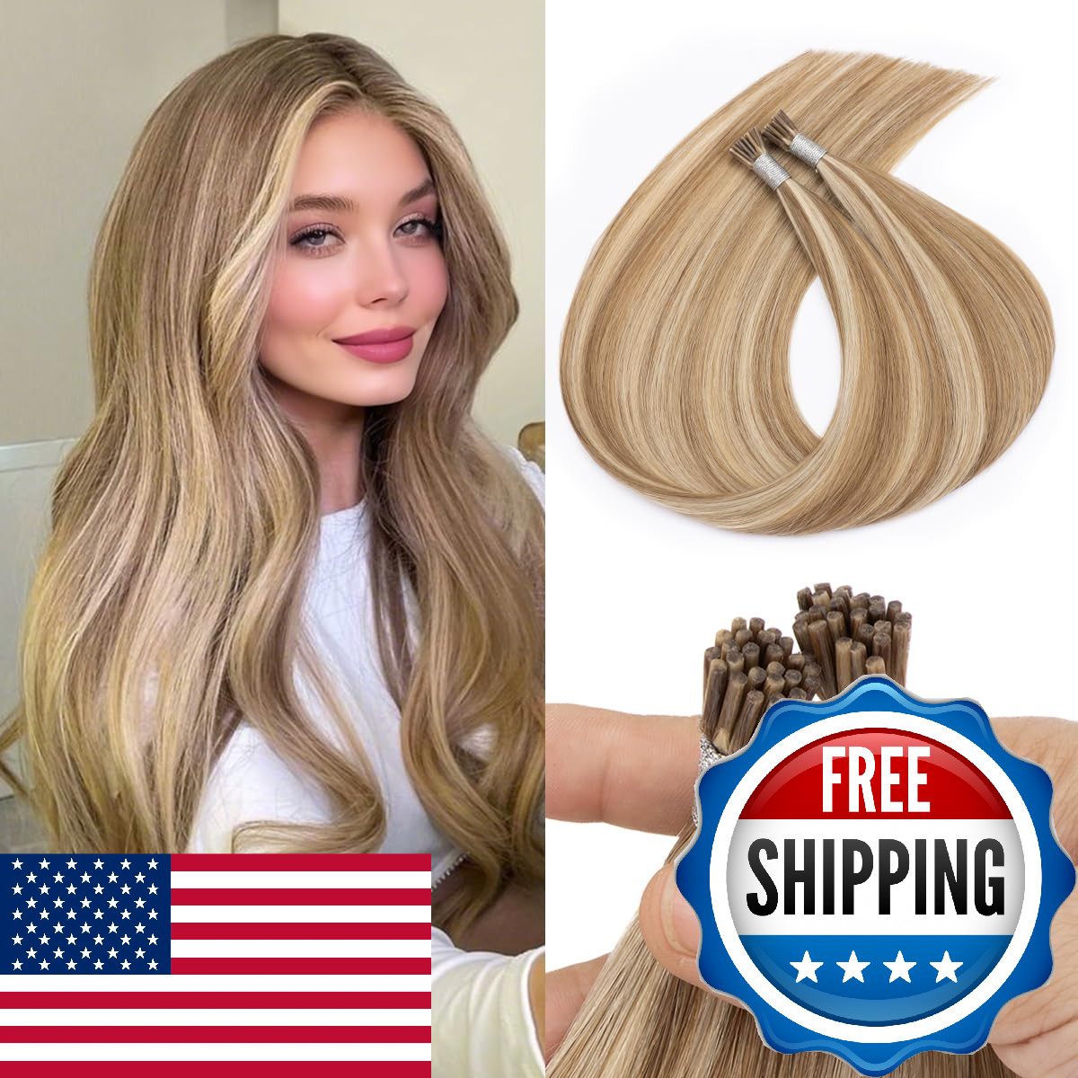 Kpvxxve Hair 18 Inch Keratin I Tips Extensions For Women I Tip Human Hair