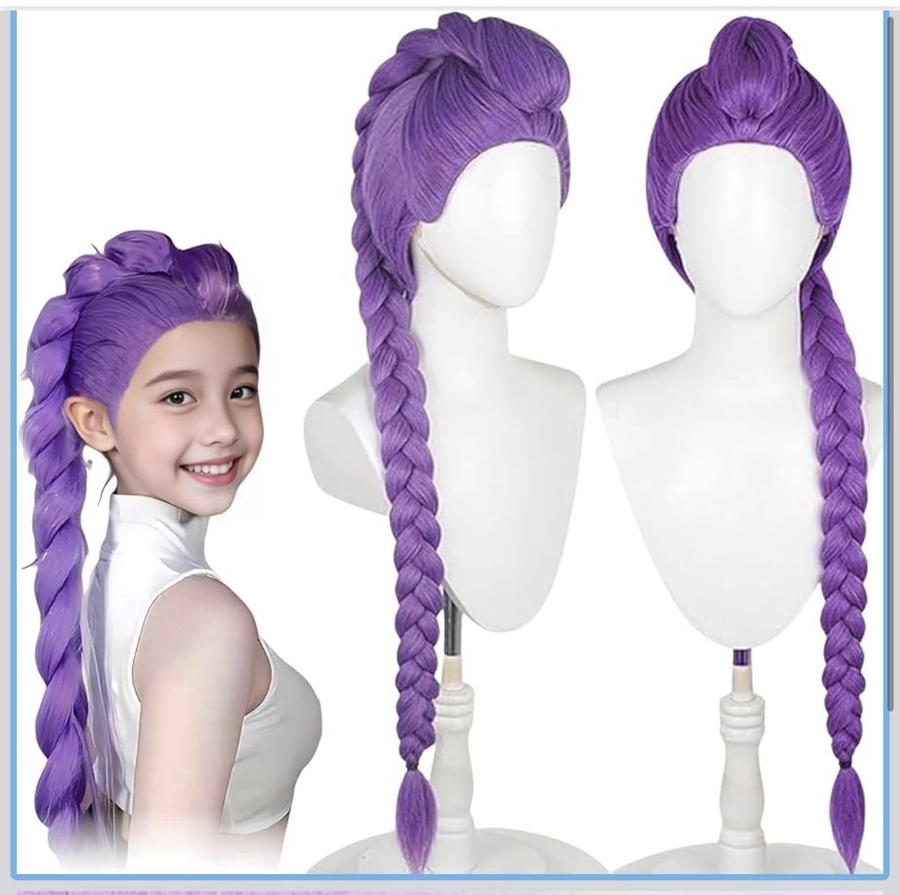 39” Dark Purple Wig Daughter Bought For Rumor Halloween Costume. Cosplay