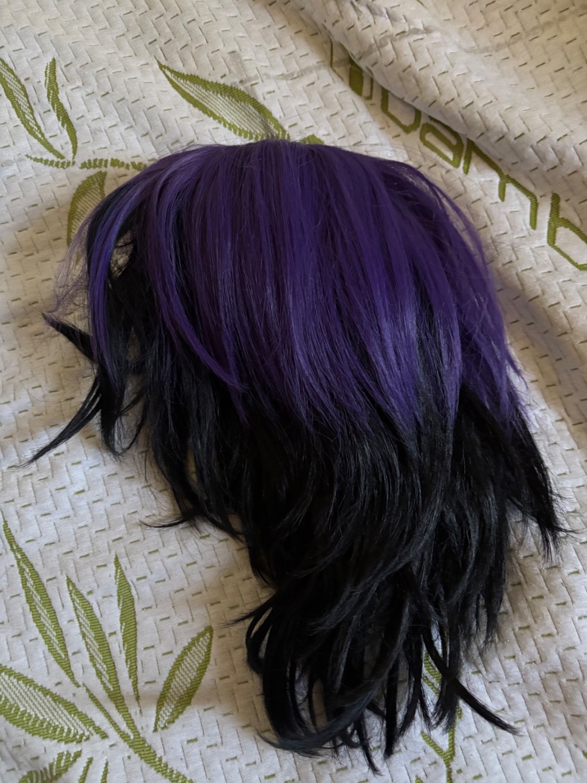 Blue red and purple black mixture unisex wigs