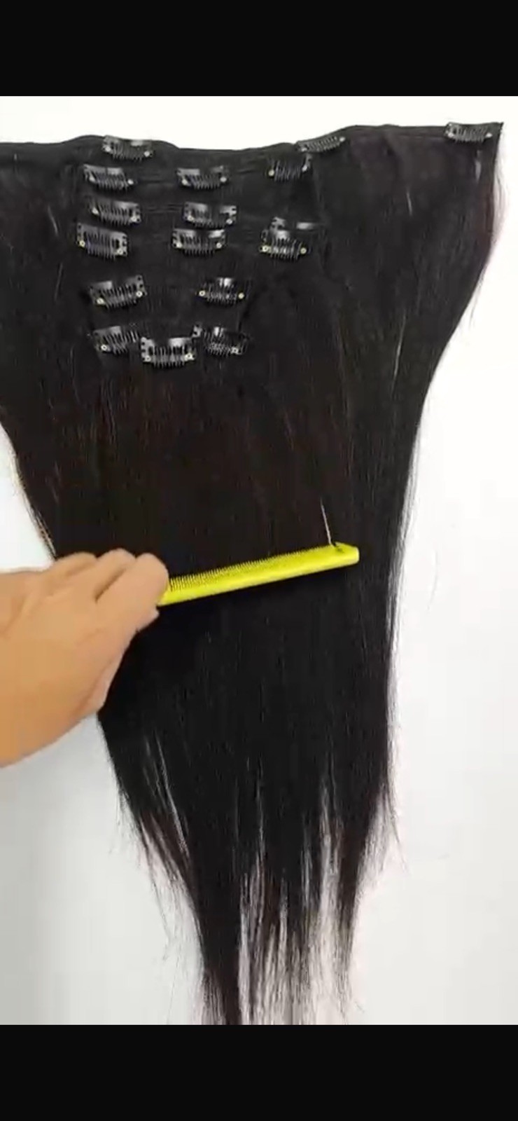 Mary 24” Clip-In Human Hair Extensions 7PCS Full Head Straight Jet Black #1