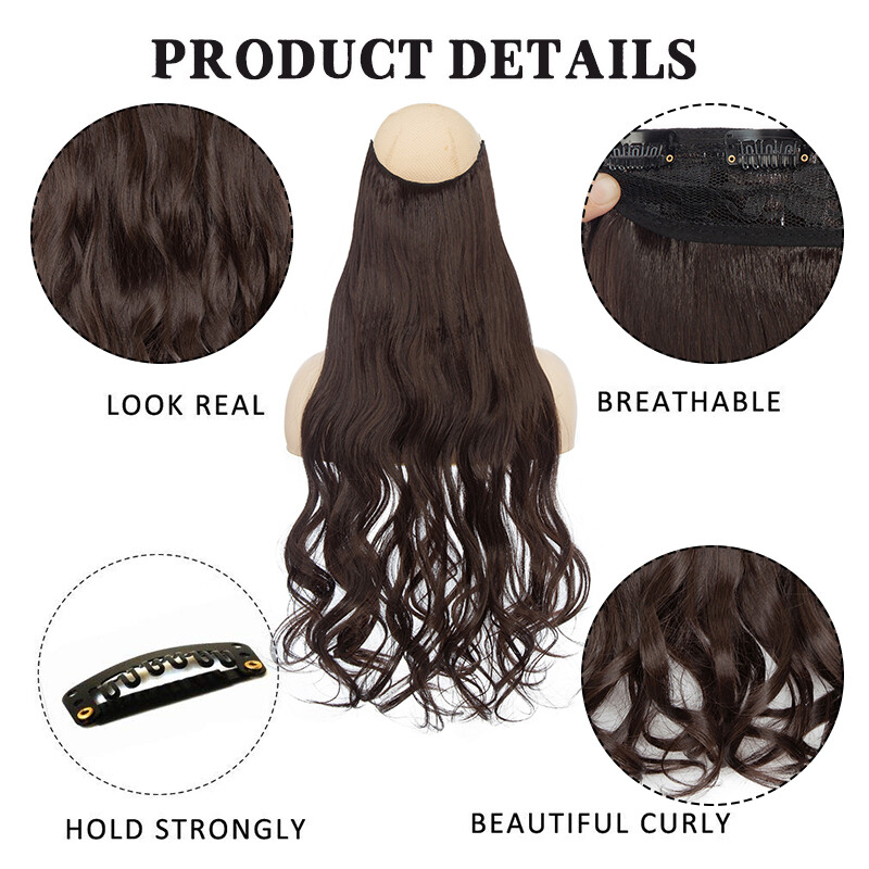 One Piece Extra Thick Clip In Hair Extensions 3/4 Full Head Hairpiece As Human