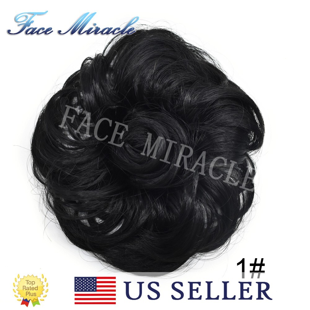 Curly Messy Bun Hair Piece Scrunchie Updo Hair Extension As Human Hair