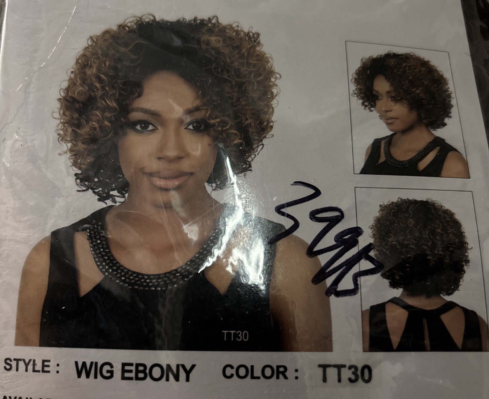 DIANA BOHEMIAN WIG Pure Natural Wig Ebony Color 4 Brown Curly Like Human Hair