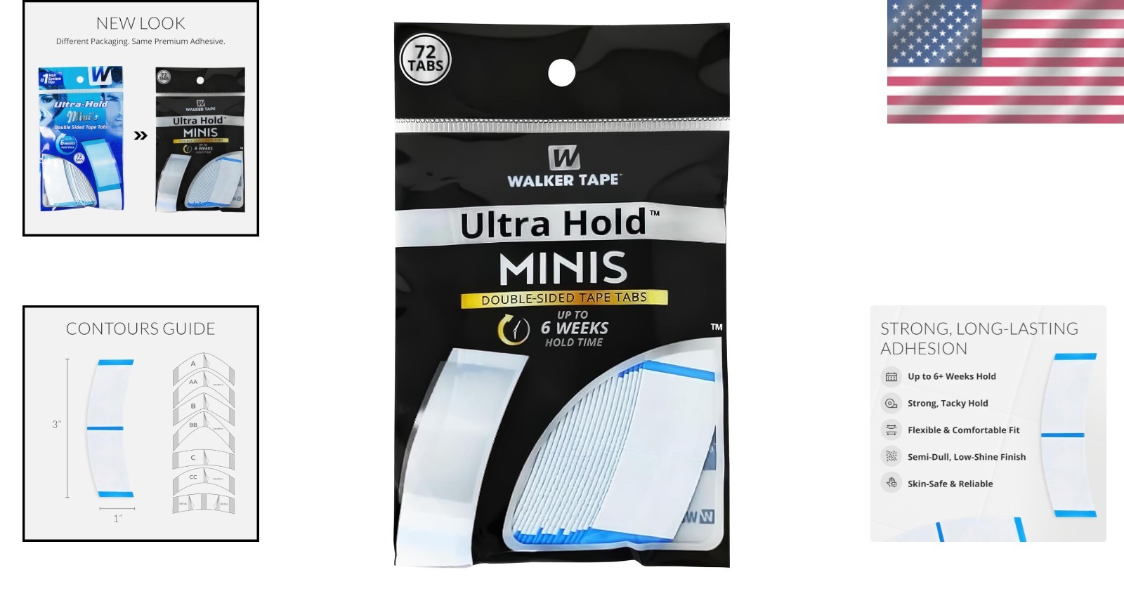 Compact Double-Sided Wig Tape Tabs – Heat & Water Resistant – 72 Mini Adhesives