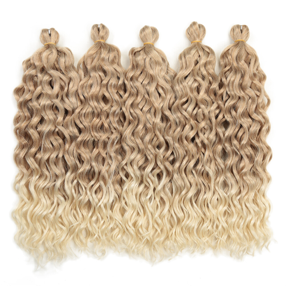 18″/24″ Deep Wave Crochet Braids Hawaii Curls Braiding Hair Extension Synthetic