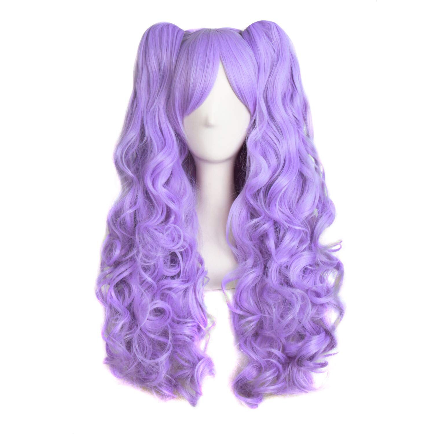 Light Purple 28″/70cm Long Curly Clip Ponytails Heat Resistant For Party Cosplay