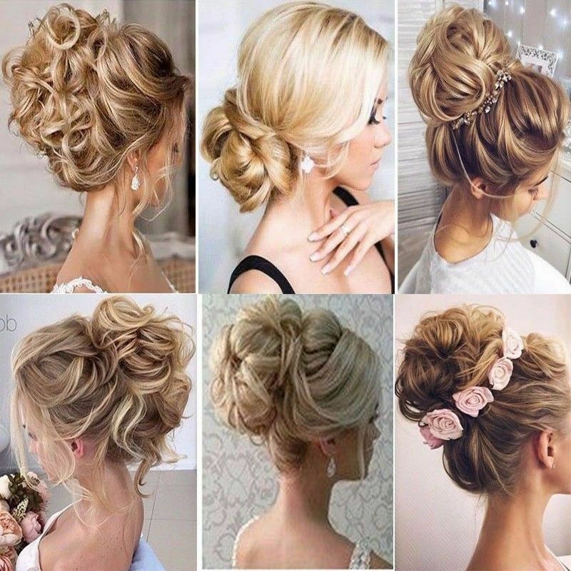 Large Curly Updo Messy Curly Bun Chignon no Clip in Hair Piece Extensions THICK