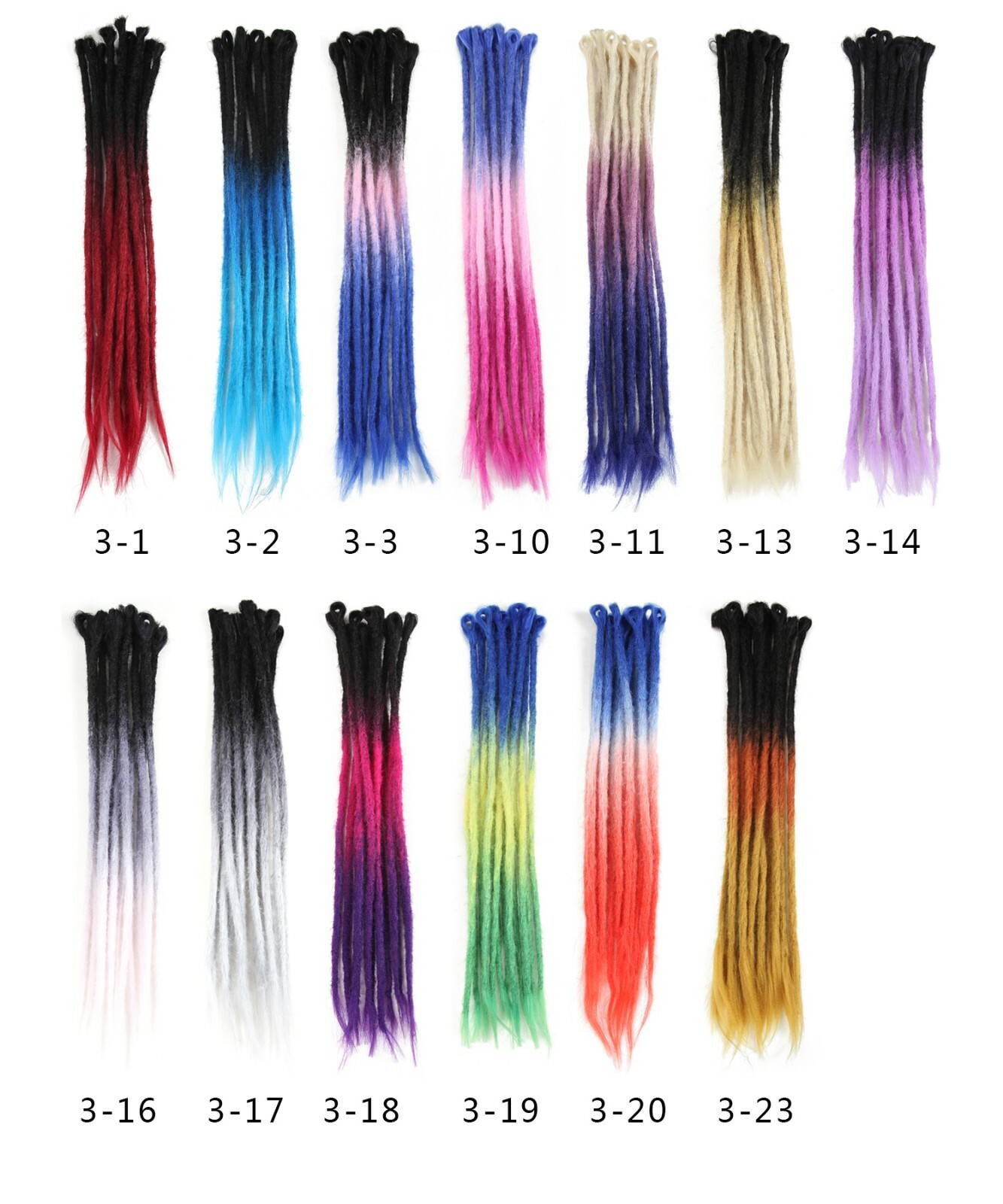 20inch Ombre Dreadlocks Hair Extensions Synthetic Crochet Braiding Dreads Locs