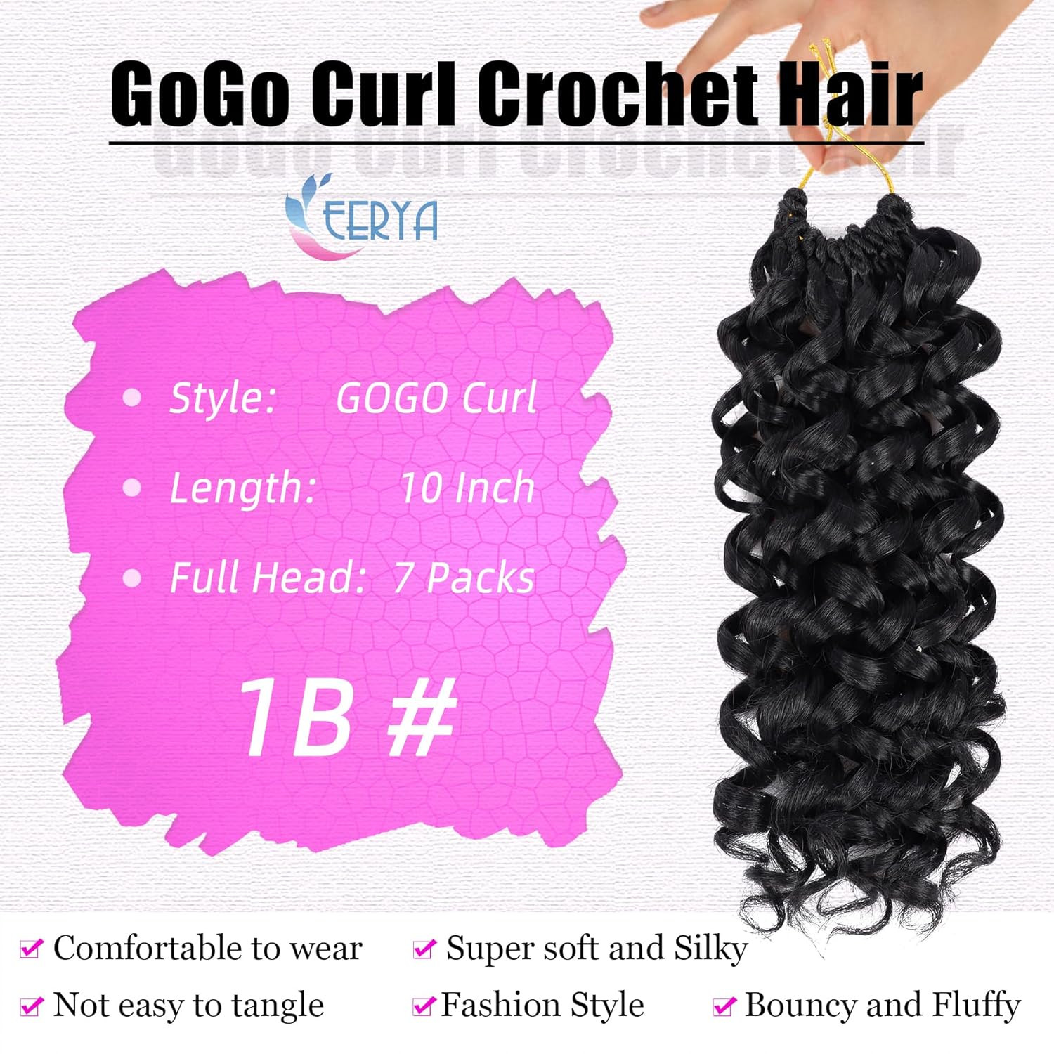 7 Packs Gogo Curl Crochet Hair 10 Inch Short Curly Crochet Hair for Women Water