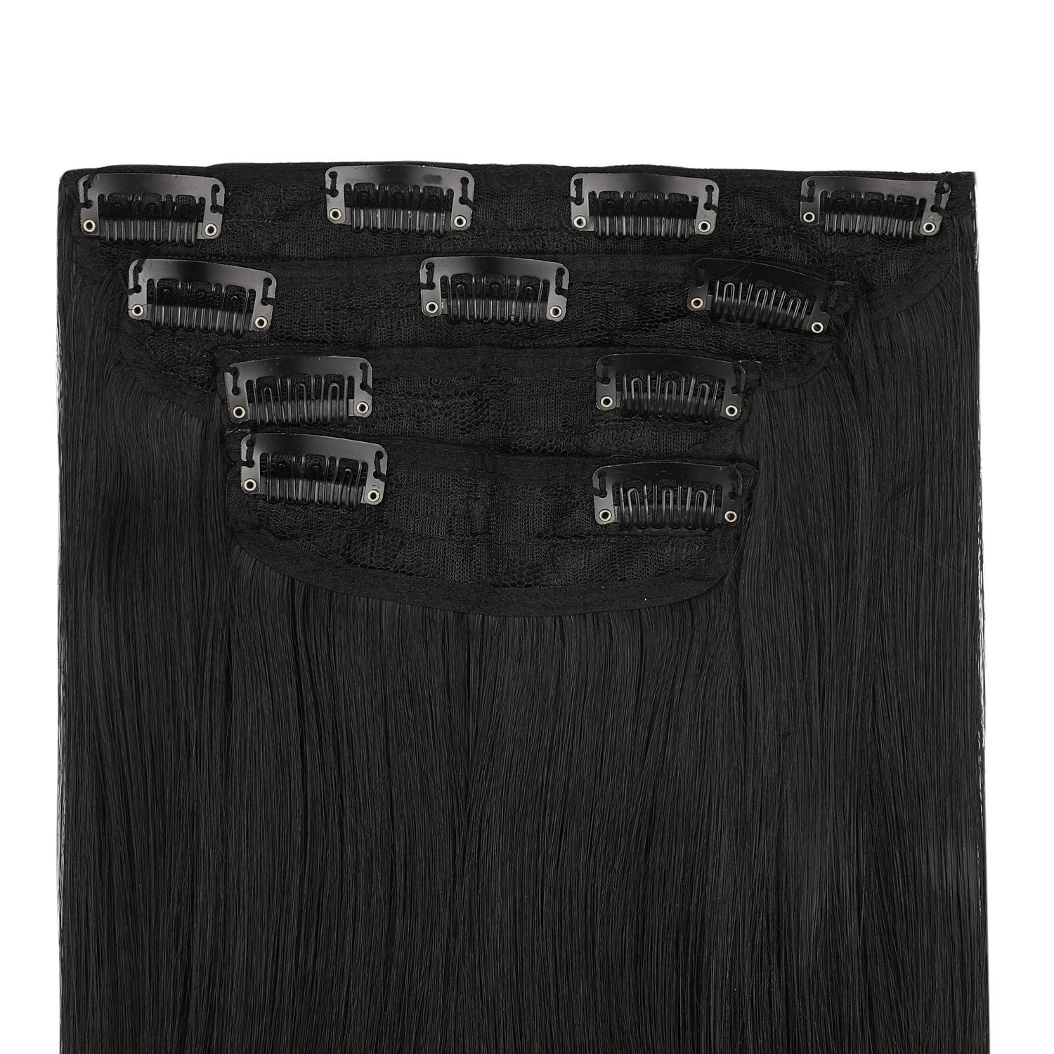 Multi-Length 20″ 22″ 24″ Long Straight Synthetic 4 PCS Set Thick Clip in on H…