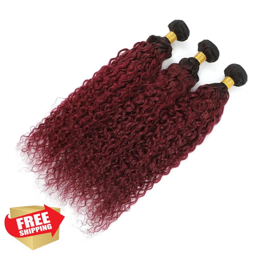 Raivide Hair Bundles 26 Inch Burgundy Wine Red #1B99JWT