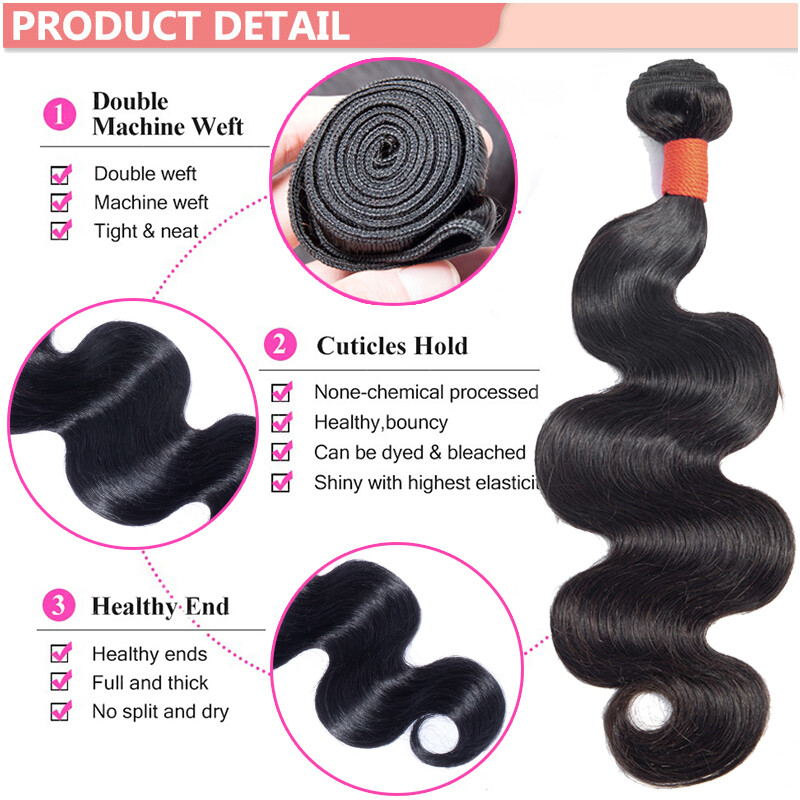 1/3/4 Bundles 8A Brazilian VIRGIN Human Hair Body Wave THICK Weave Weft Straight