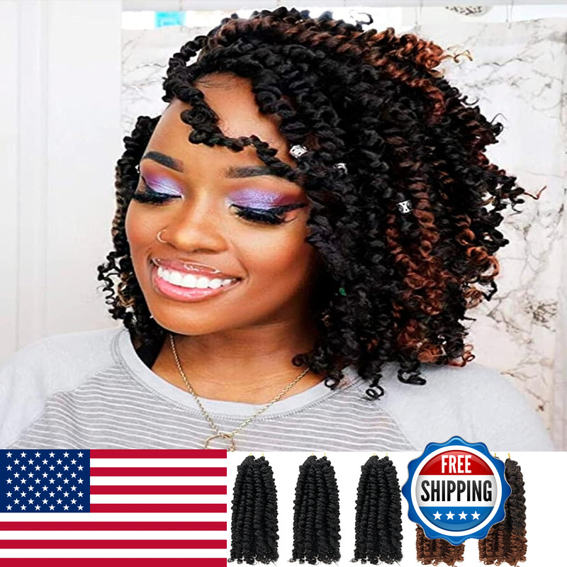 Youngluchi Passion Twist Crochet Hair 8 Inch Pre Looped – Mixed Color Combo