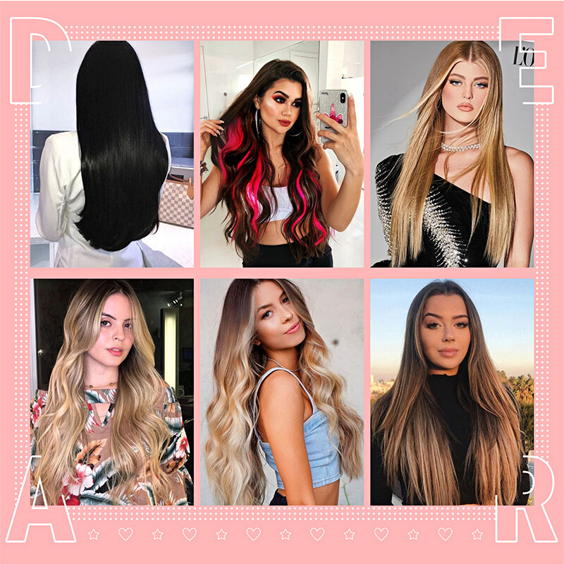 EXTRA LONG 30″ Clip in 100% Real Natural As Human Hair Extensions Full Head Long