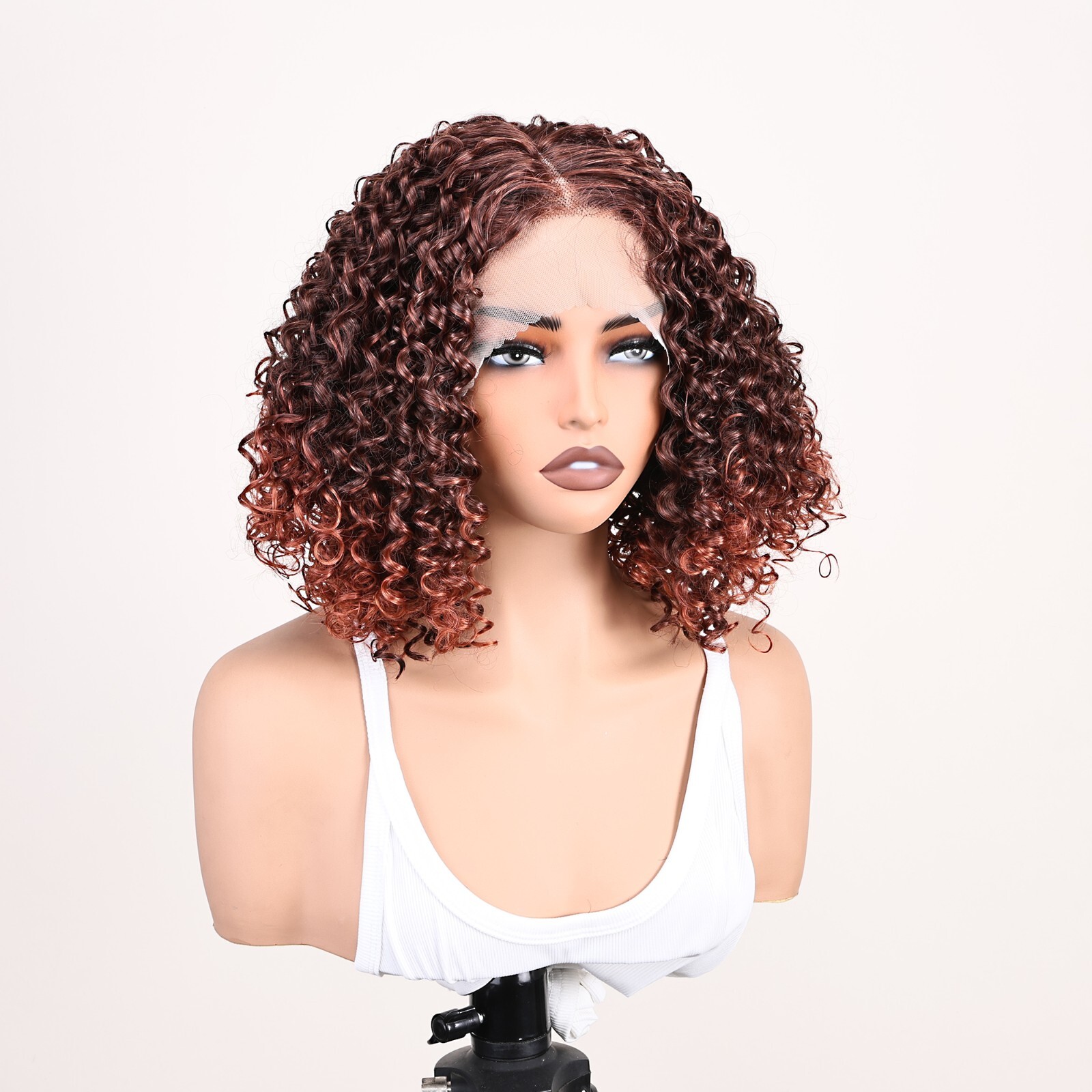 Easy-to-Wear Black Afro Curly Synthetic Wig for Women High-Density
