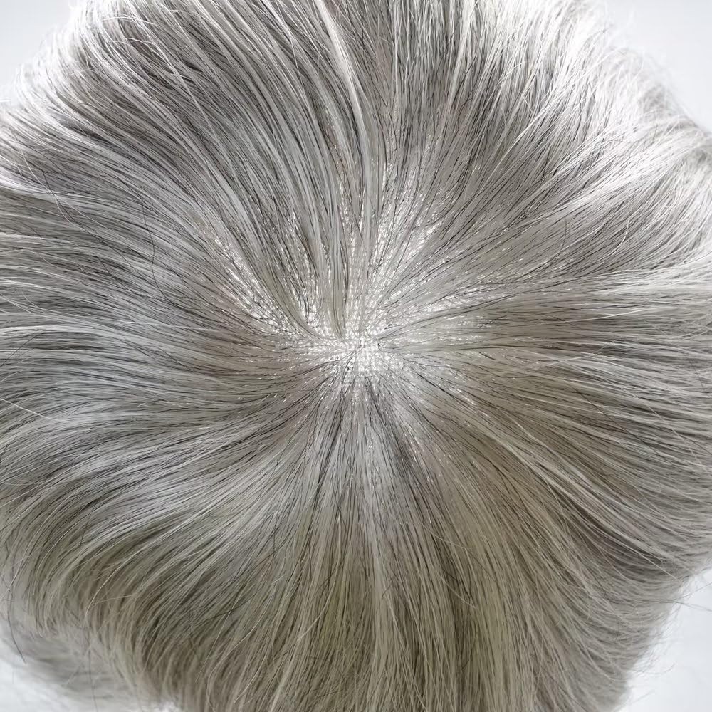 Natural Full French Lace Mens Toupee Hair Piece Replacement System for Mens Wig