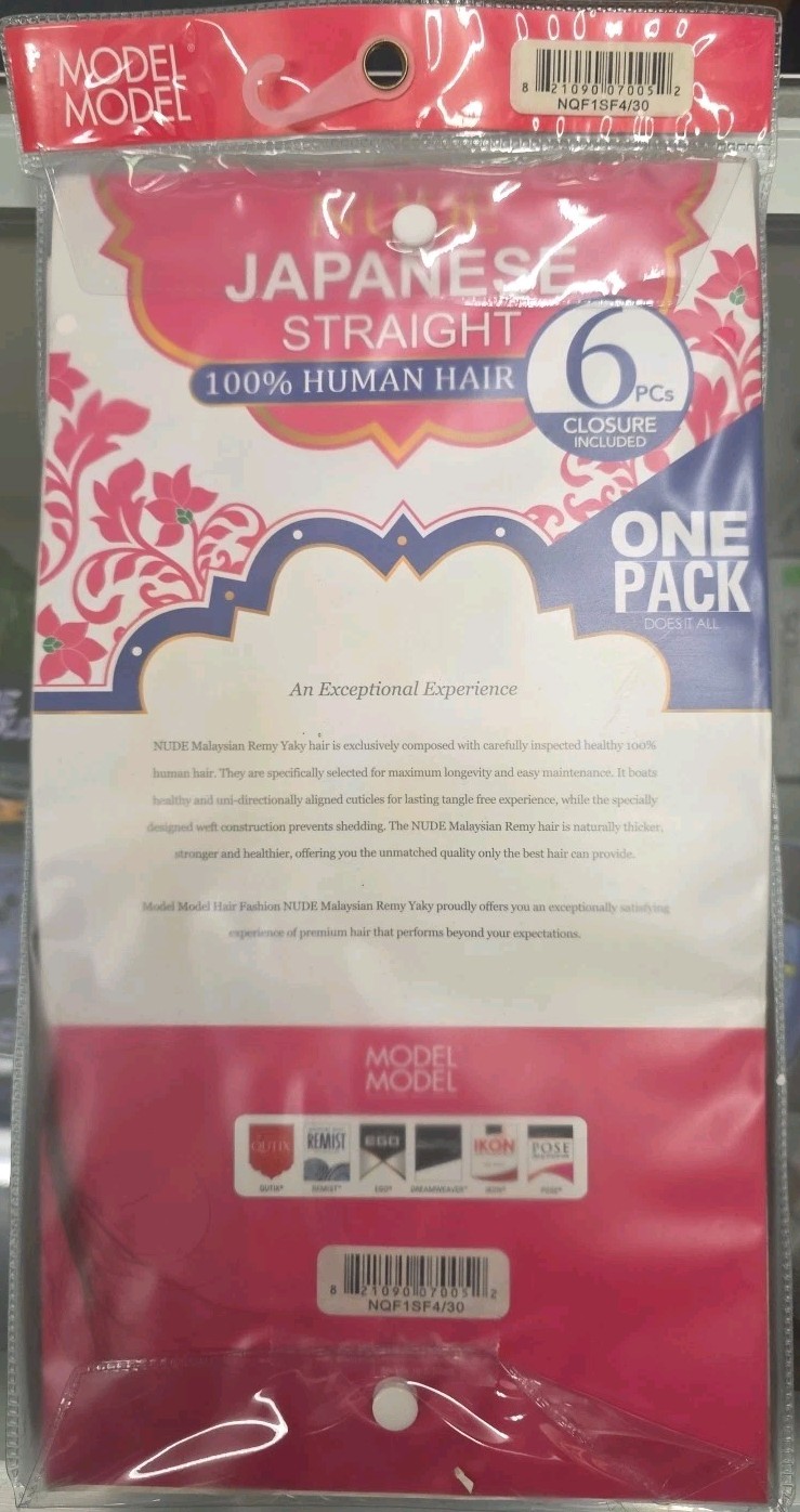 2 Pack- Model Model Nude Japanese Straight 100% Human Hair 6 Pcs Color F4/30