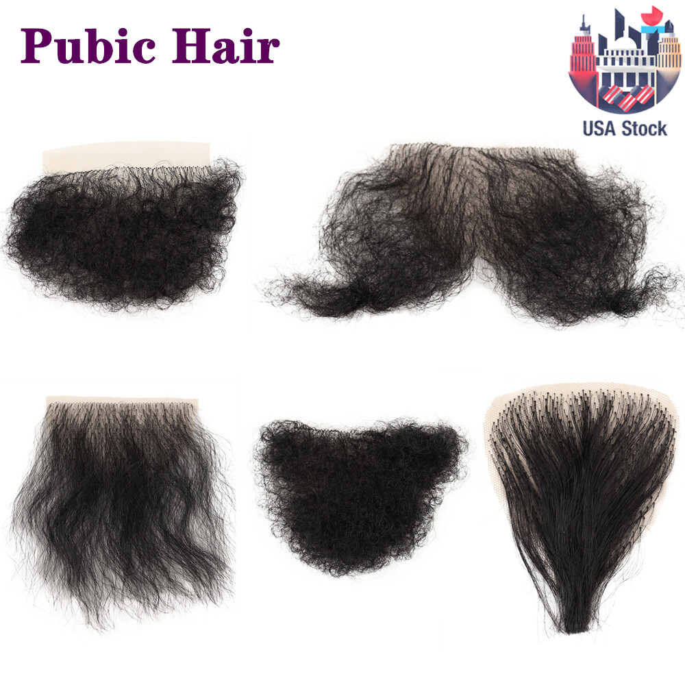 US Stock Fake Pubic Hair One Piece Silicone Doll Wig High Temperature Wire Beard